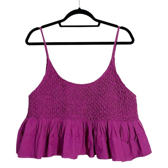 Anthropologie Smocked Swing‎ Tank Top Sleeveless Ruffle Size XL - Picture 9 of 11